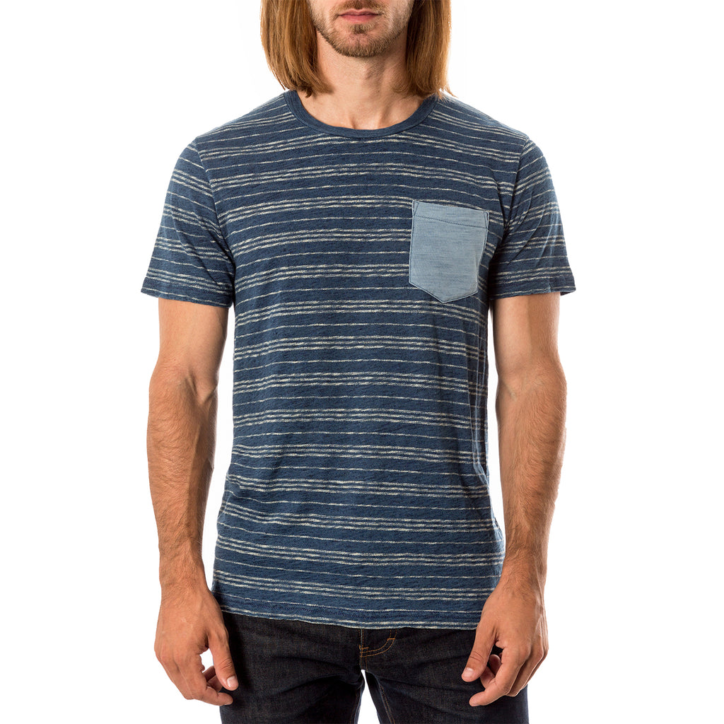 Stripe Tee with Contrast Pocket