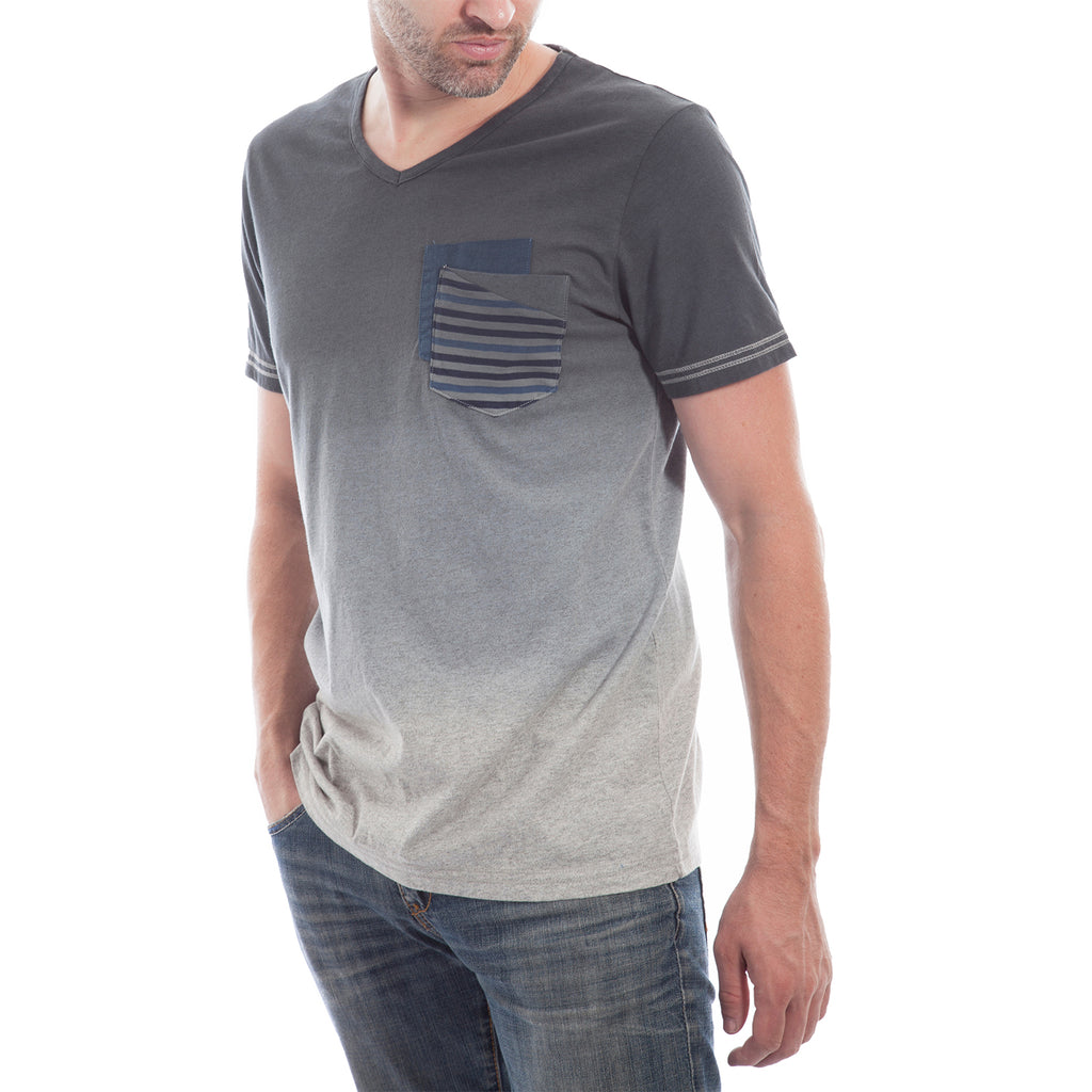Dip Dye Tee Shirt with Contrast Pocket