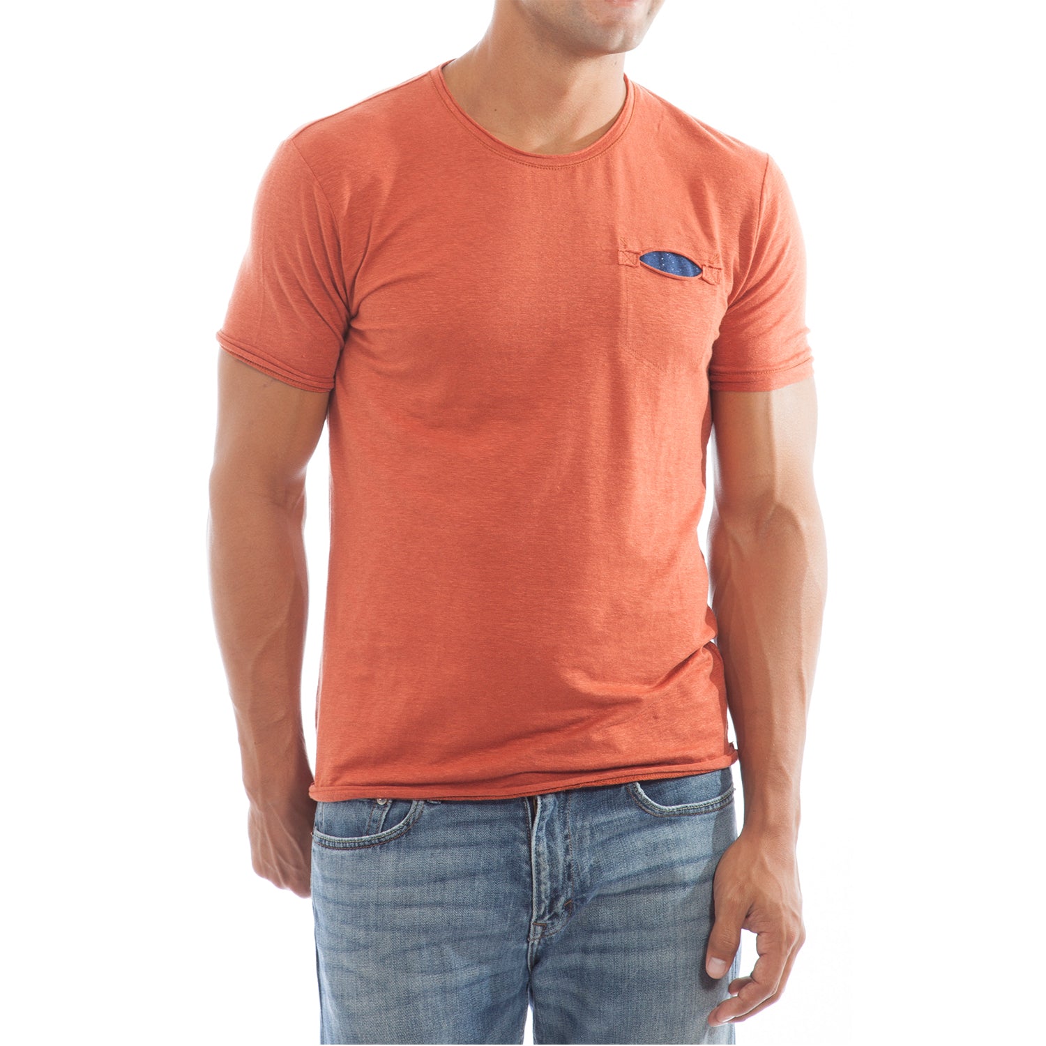 Linen Tee Shirt with Fancy Pocket