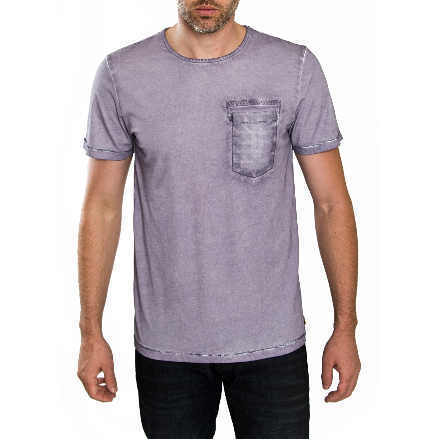 Enzyme Washed  Tee with Pocket