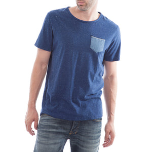 Short Sleeve Speckle Tee with Contrast Pocket