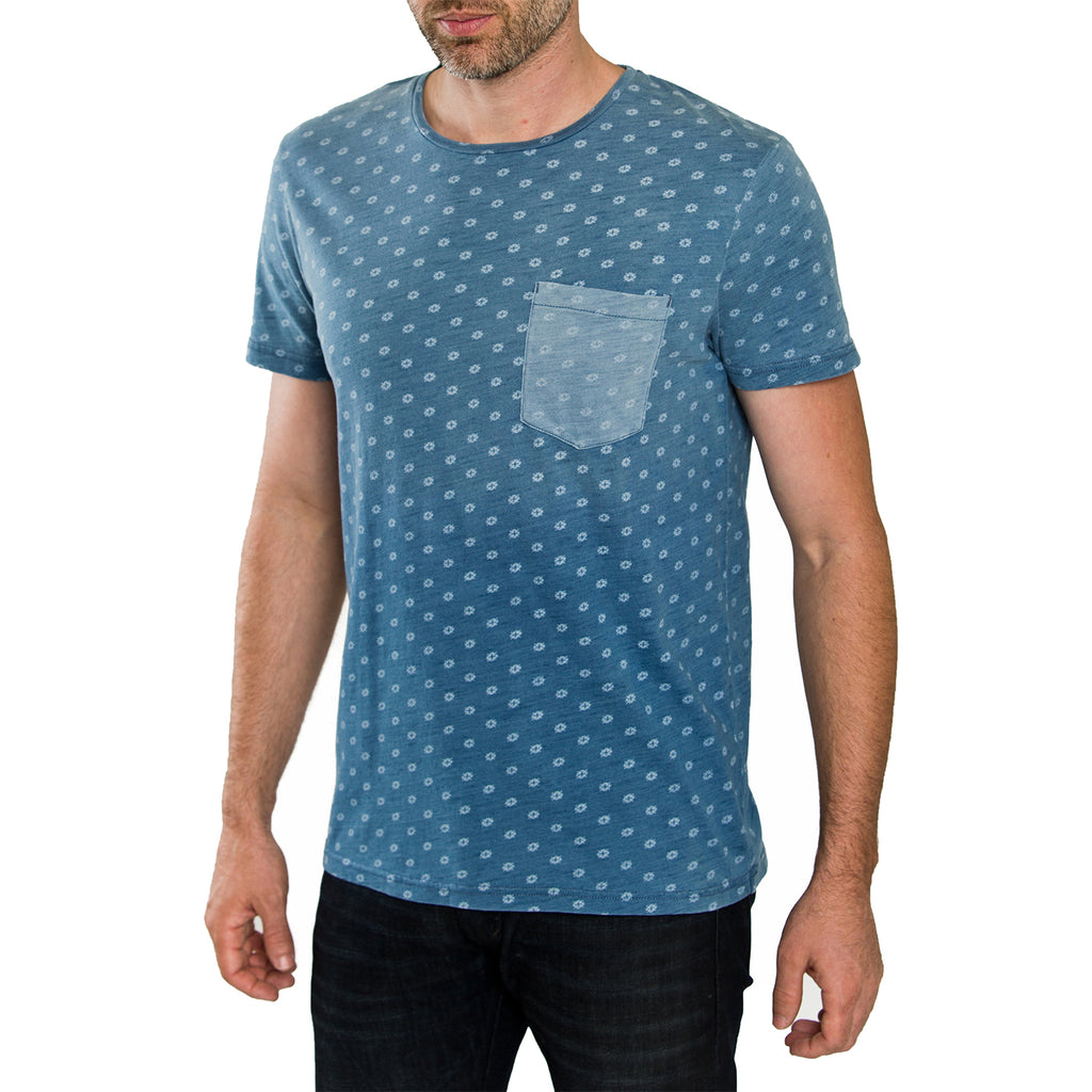 Printed Tee Shirt with Contrast Pocket