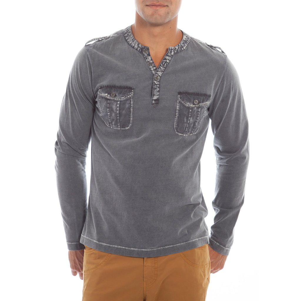 Vintage L/S Henley with Two Pockets