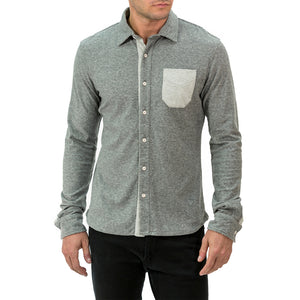 L/S Knit Shirt with Contrast Pocket