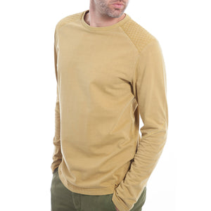 L/S Crew Neck with Quilted Shoulder Patches