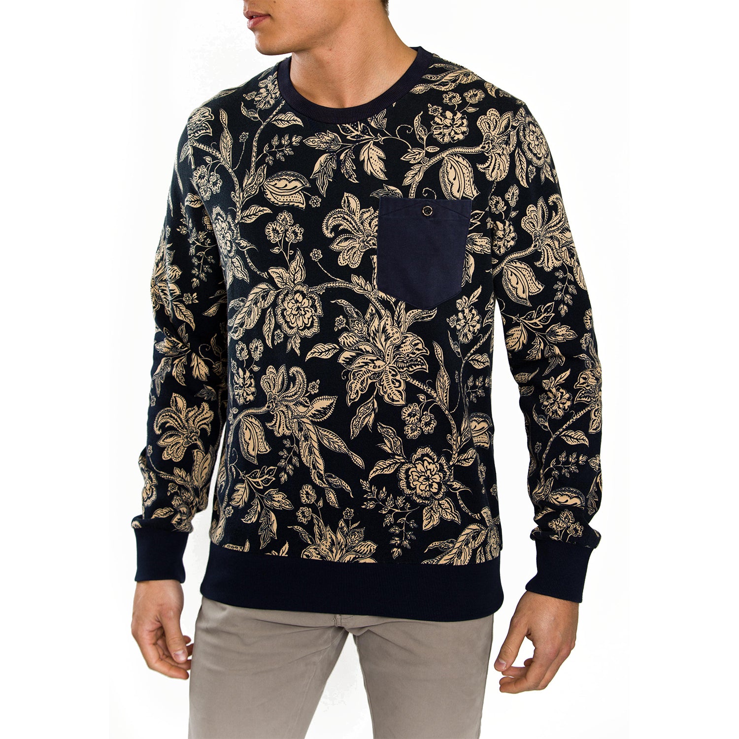 Printed Pullover with Contrast Pocket