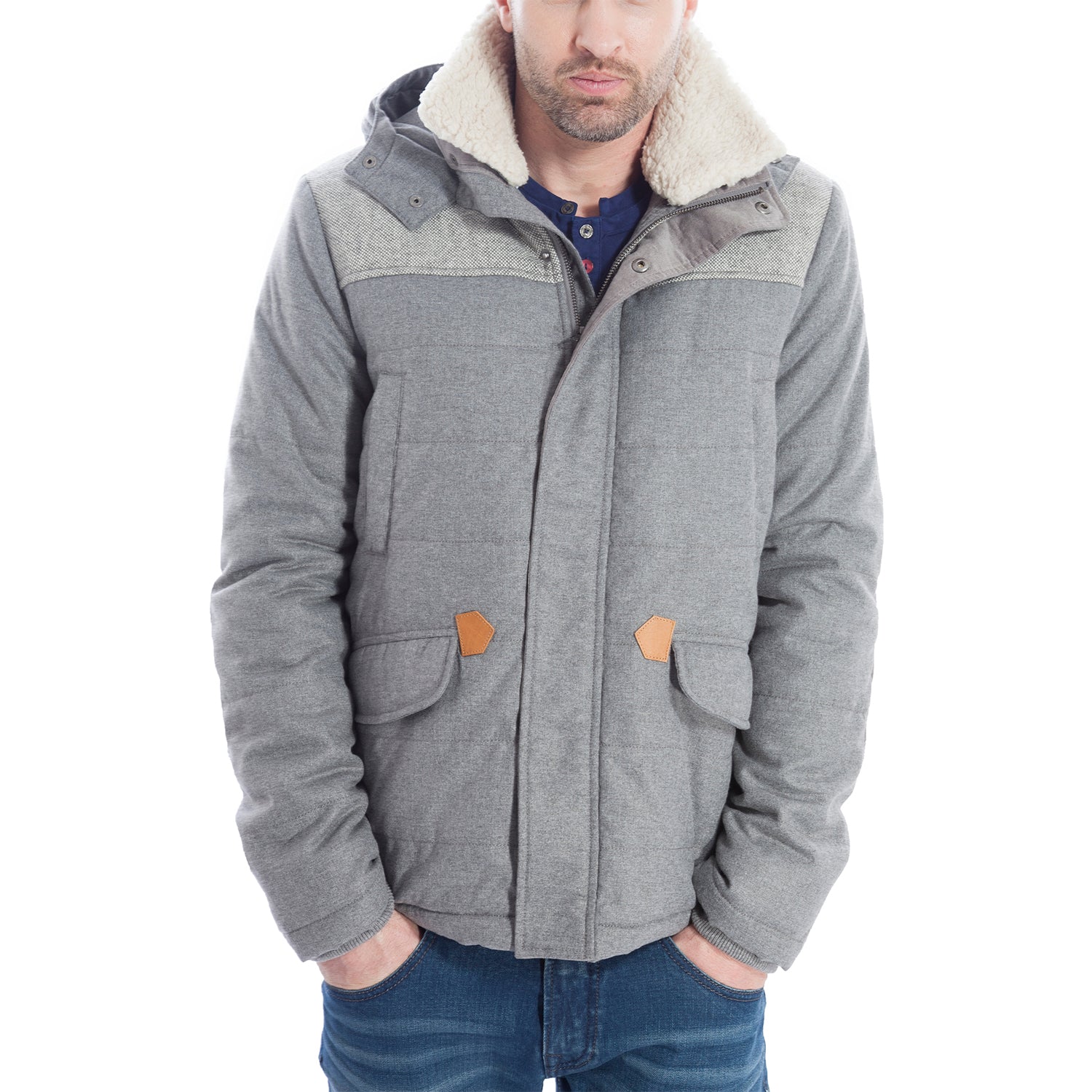 Hoodie Jacket with Sherpa Fleece Trim