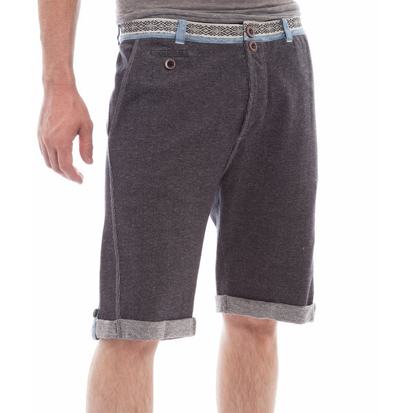 Black Knit Shorts with Decorated Waist Band – Tregene