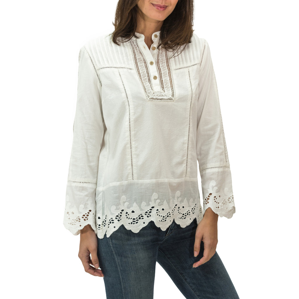 Long Sleeve Pintuck Shirt